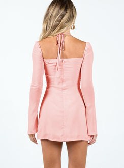 product Princess Polly Square Neck  Dyer Sheer Sleeve Mini Dress Pink