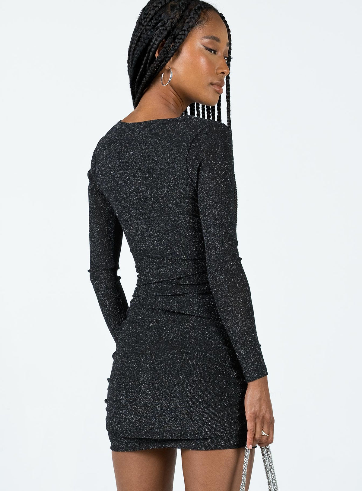 product Princess Polly Scoop Neck  Monika Long Sleeve Mini Dress Black