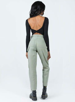 product Princess Polly High Waisted Pants  Dropouts Cargo Pants Green