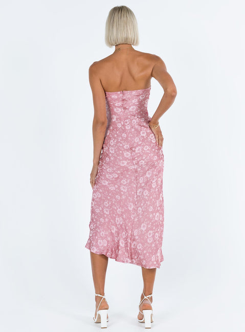 product Princess Polly Asymmetric Neckline  Salvin Strapless Maxi Dress Pink