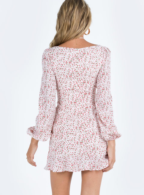 product Princess Polly Square Neck Square Neck  The Villa Mini Dress Floral