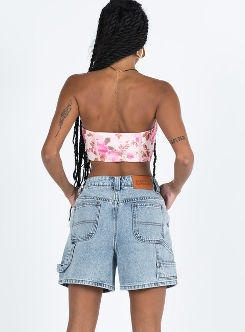 product Lou Carpenter Denim Shorts Light Wash Princess Polly High Waisted Shorts 