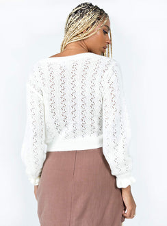 Lyric Cropped Cardigan White Cropped 