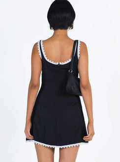 product Princess Polly Asymmetric Neckline  Fyfe Mini Dress Dusty Black