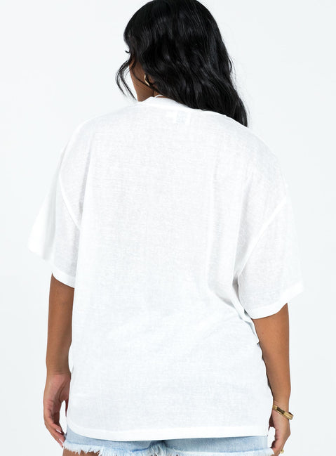 product Princess Polly Full Sleeves High Neck  Martini Oversized Tee White