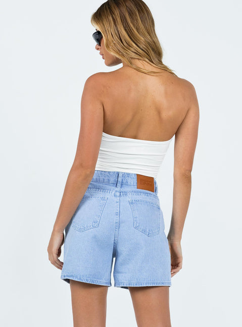 product The Swalla Shorts Light Blue Princess Polly Low Rise Shorts 