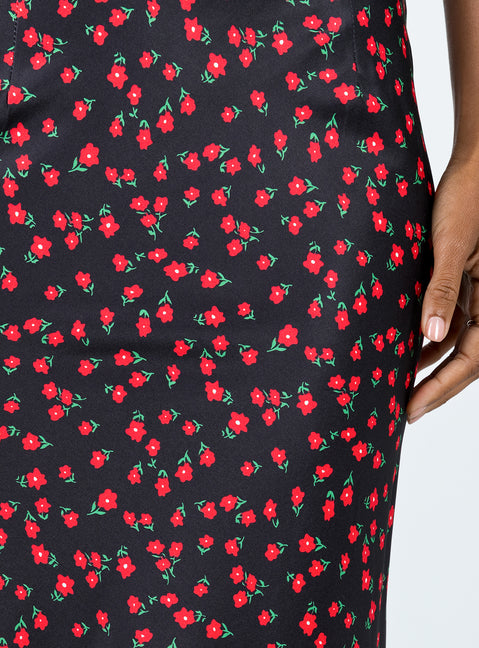 product Jodie Maxi Skirt Black Floral Princess Polly  Maxi 