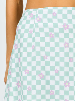 product Princess Polly Selby Mini Skirt Green Floral Check Skirts 