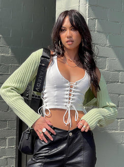 Aytan Bolero Sweater Green Princess Polly  Cropped 