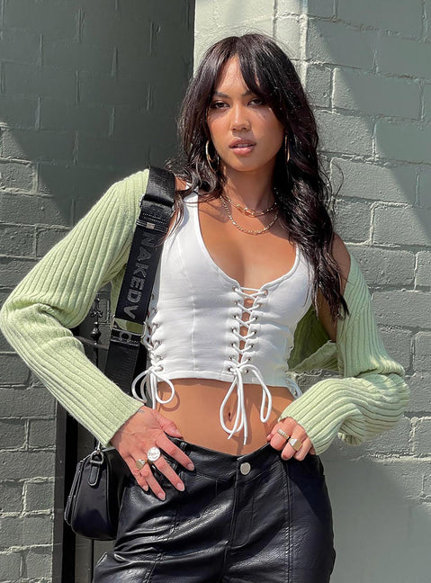 Aytan Bolero Sweater Green Princess Polly  Cropped 