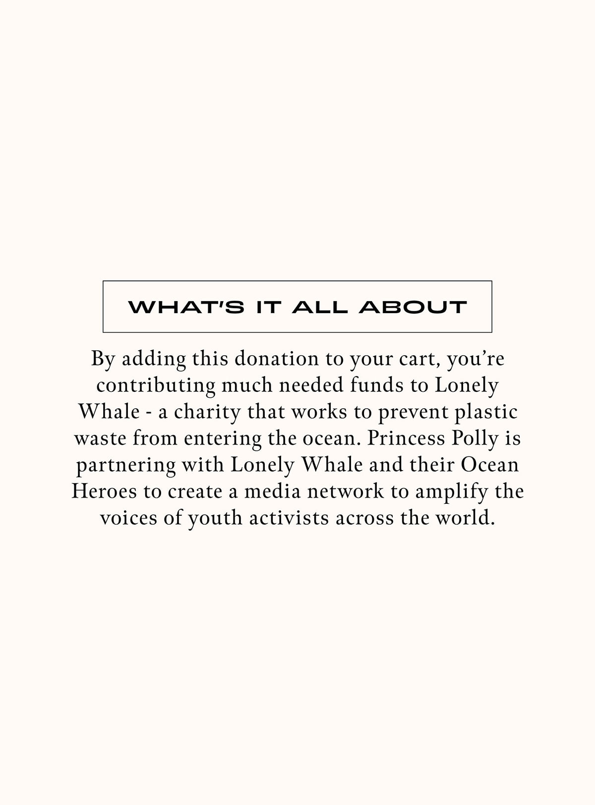 Donate $1 USD to Lonely Whale