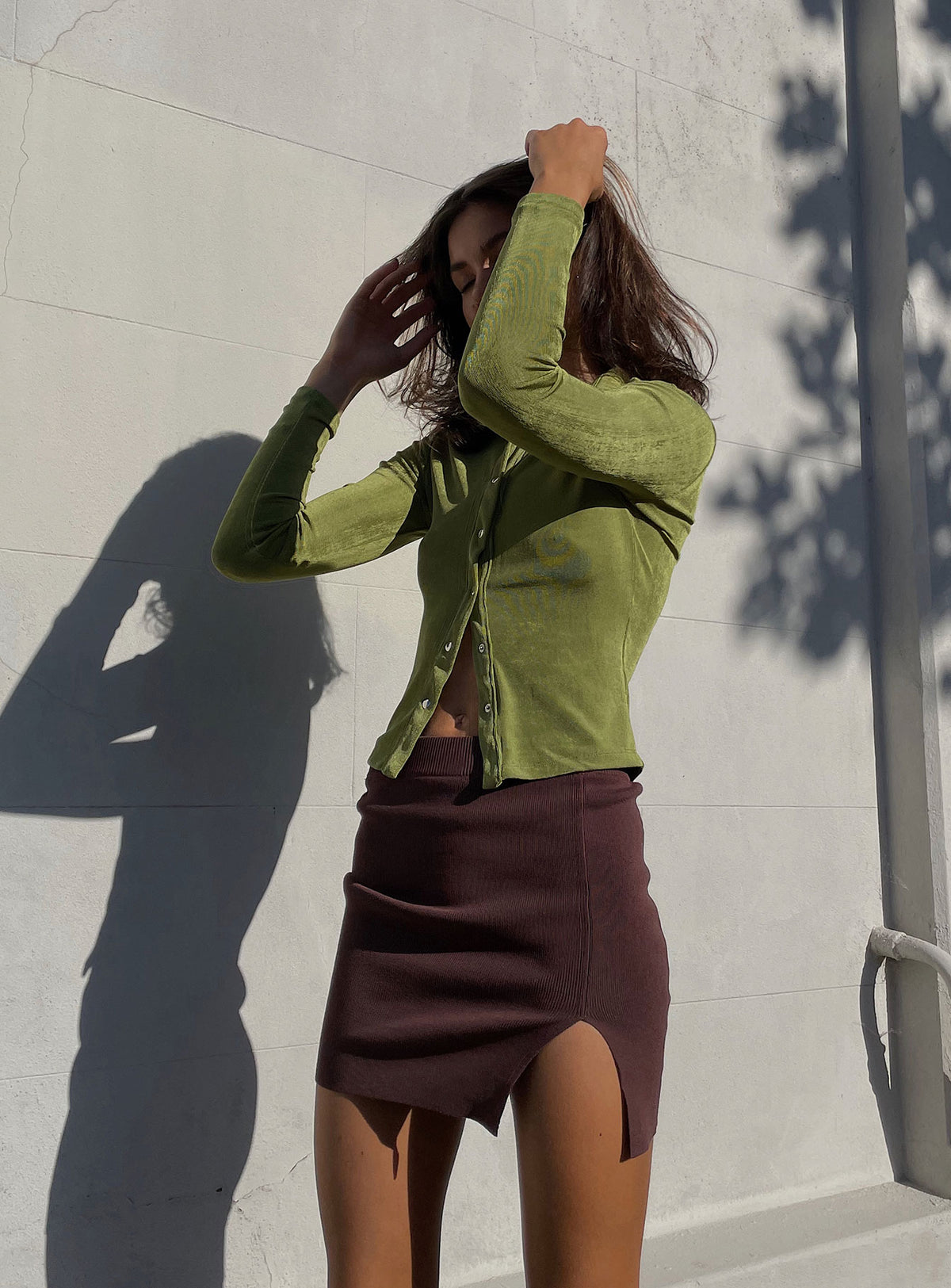 back view of model wearing Princess Polly The Lola Mini Skirt Coco Skirts 